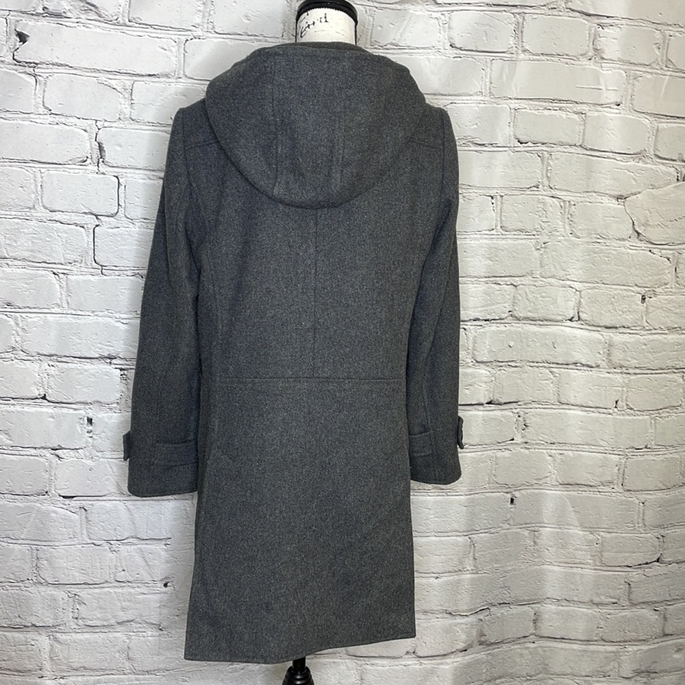J Crew Toggle Button Hooded Coat - Gray - Size Me… - image 5